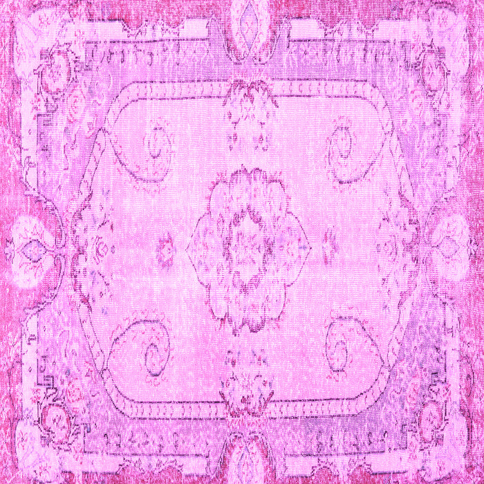Square Machine Washable Persian Pink Traditional Rug, wshtr3450pnk