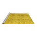 Sideview of Machine Washable Persian Yellow Traditional Rug, wshtr3451yw