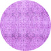 Round Persian Purple Traditional Rug, tr3451pur