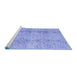 Sideview of Machine Washable Persian Blue Traditional Rug, wshtr3451blu