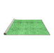 Sideview of Machine Washable Persian Emerald Green Traditional Area Rugs, wshtr3451emgrn