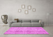 Machine Washable Persian Pink Traditional Rug in a Living Room, wshtr3451pnk