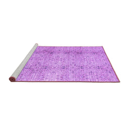 Sideview of Machine Washable Persian Purple Traditional Area Rugs, wshtr3451pur