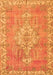 Serging Thickness of Machine Washable Medallion Orange Traditional Area Rugs, wshtr3452org