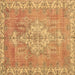 Square Machine Washable Medallion Brown Traditional Rug, wshtr3452brn