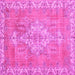 Square Medallion Pink Traditional Rug, tr3452pnk