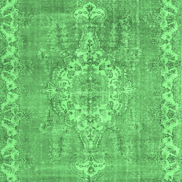 Machine Washable Medallion Emerald Green Traditional Area Rugs, wshtr3452emgrn