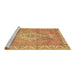 Sideview of Machine Washable Medallion Brown Traditional Rug, wshtr3452brn