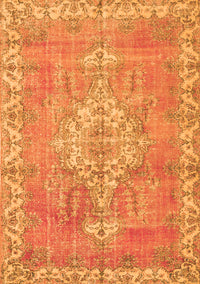 Medallion Orange Traditional Rug, tr3452org