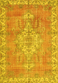 Medallion Yellow Traditional Rug, tr3452yw