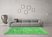 Machine Washable Medallion Emerald Green Traditional Area Rugs in a Living Room,, wshtr3452emgrn
