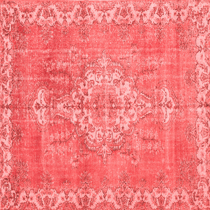 Machine Washable Medallion Red Traditional Rug, wshtr3452red