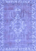 Machine Washable Medallion Blue Traditional Rug, wshtr3452blu