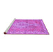 Sideview of Machine Washable Medallion Purple Traditional Area Rugs, wshtr3452pur