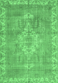 Medallion Emerald Green Traditional Rug, tr3452emgrn