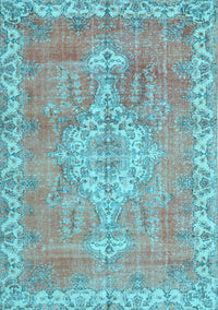 Medallion Light Blue Traditional Rug, tr3452lblu