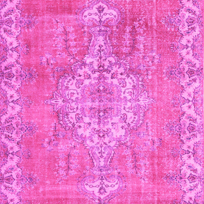 Machine Washable Medallion Pink Traditional Rug, wshtr3452pnk
