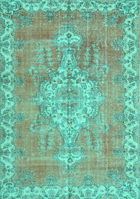 Medallion Turquoise Traditional Rug, tr3452turq