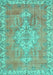 Medallion Turquoise Traditional Rug, tr3452turq