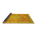 Sideview of Medallion Yellow Traditional Rug, tr3452yw