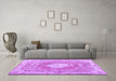 Machine Washable Persian Purple Traditional Area Rugs in a Living Room, wshtr3453pur