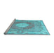 Sideview of Machine Washable Persian Light Blue Traditional Rug, wshtr3453lblu