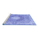 Sideview of Machine Washable Persian Blue Traditional Rug, wshtr3453blu