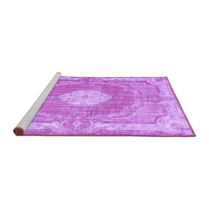 Sideview of Machine Washable Persian Purple Traditional Area Rugs, wshtr3453pur