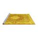 Sideview of Machine Washable Persian Yellow Traditional Rug, wshtr3453yw