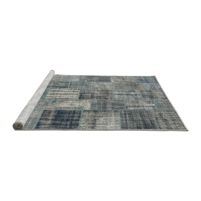 Sideview of Machine Washable Traditional Dark Gray Rug, wshtr3454