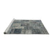 Sideview of Machine Washable Traditional Dark Gray Rug, wshtr3454