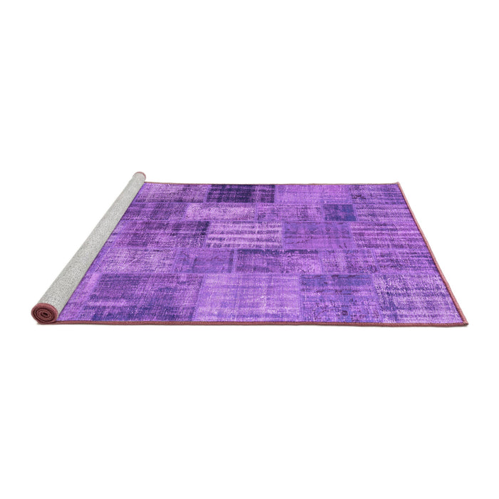 Sideview of Machine Washable Persian Purple Traditional Area Rugs, wshtr3454pur