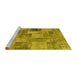 Sideview of Machine Washable Persian Yellow Traditional Rug, wshtr3454yw