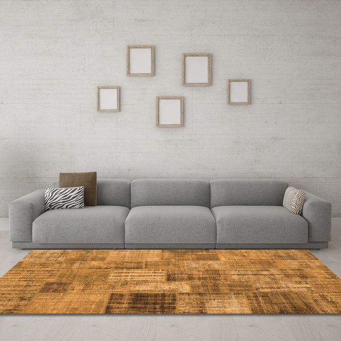 Machine Washable Persian Orange Traditional Area Rugs in a Living Room, wshtr3454org