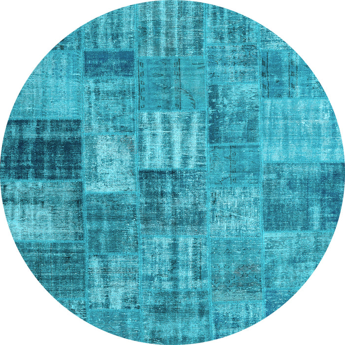 Round Persian Light Blue Traditional Rug, tr3454lblu