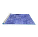 Sideview of Machine Washable Persian Blue Traditional Rug, wshtr3454blu