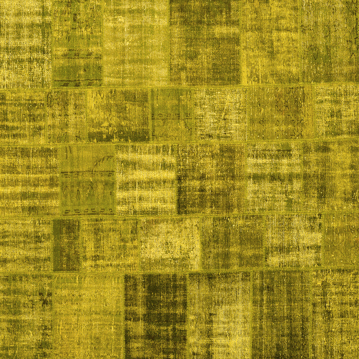 Square Machine Washable Persian Yellow Traditional Rug, wshtr3454yw