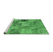 Sideview of Machine Washable Persian Emerald Green Traditional Area Rugs, wshtr3454emgrn