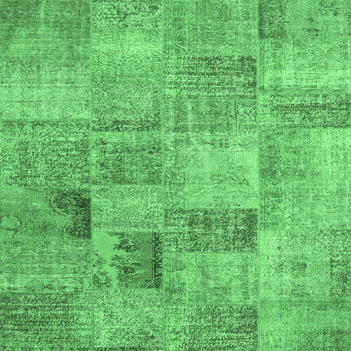 Square Machine Washable Persian Emerald Green Traditional Area Rugs, wshtr3455emgrn