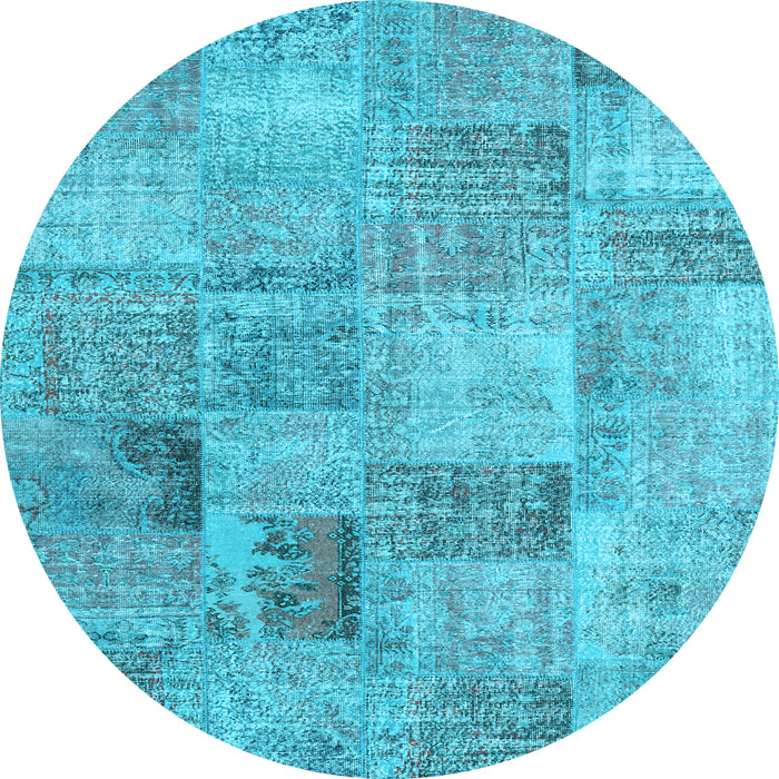 Round Persian Light Blue Traditional Rug, tr3455lblu