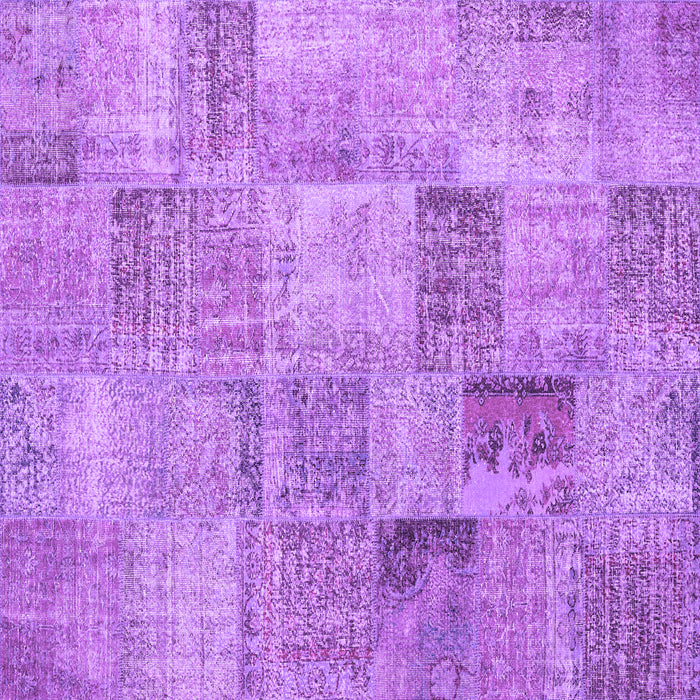 Square Machine Washable Persian Purple Traditional Area Rugs, wshtr3455pur