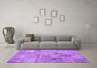 Machine Washable Persian Purple Traditional Area Rugs in a Living Room, wshtr3455pur