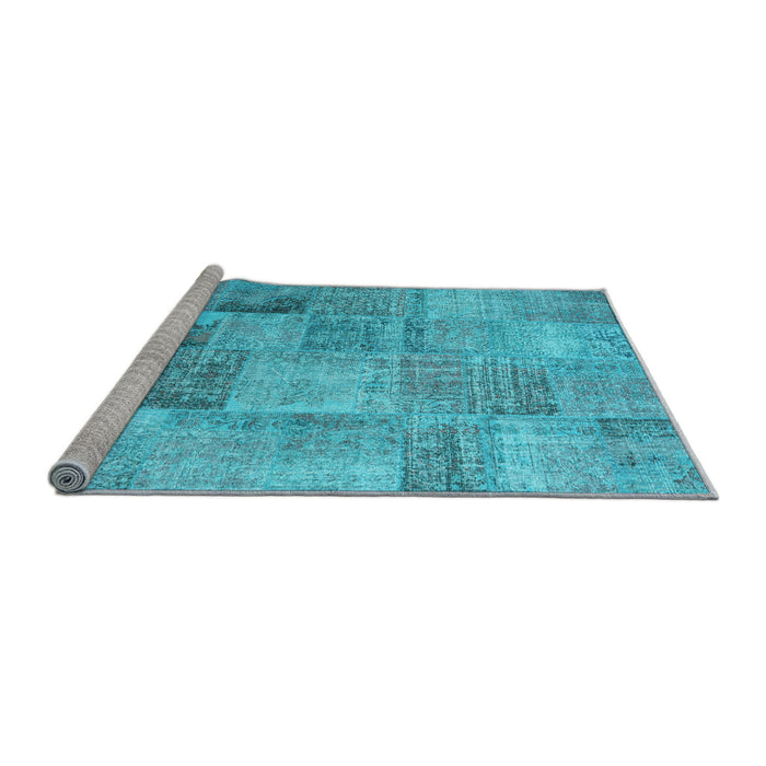 Sideview of Machine Washable Persian Light Blue Traditional Rug, wshtr3455lblu