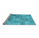 Sideview of Machine Washable Persian Light Blue Traditional Rug, wshtr3455lblu