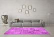 Machine Washable Persian Pink Traditional Rug in a Living Room, wshtr3455pnk