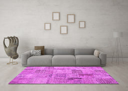 Machine Washable Persian Pink Traditional Rug in a Living Room, wshtr3455pnk