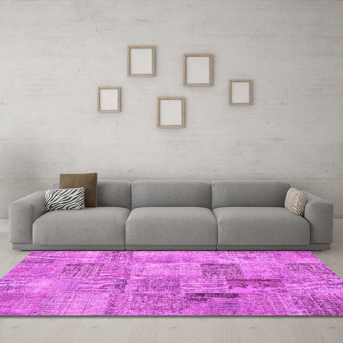 Machine Washable Persian Pink Traditional Rug in a Living Room, wshtr3455pnk