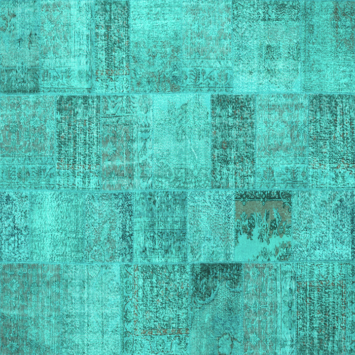 Square Persian Turquoise Traditional Rug, tr3455turq