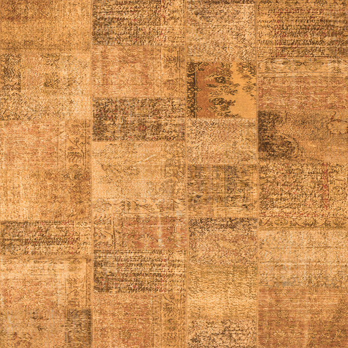 Round Machine Washable Persian Orange Traditional Area Rugs, wshtr3455org