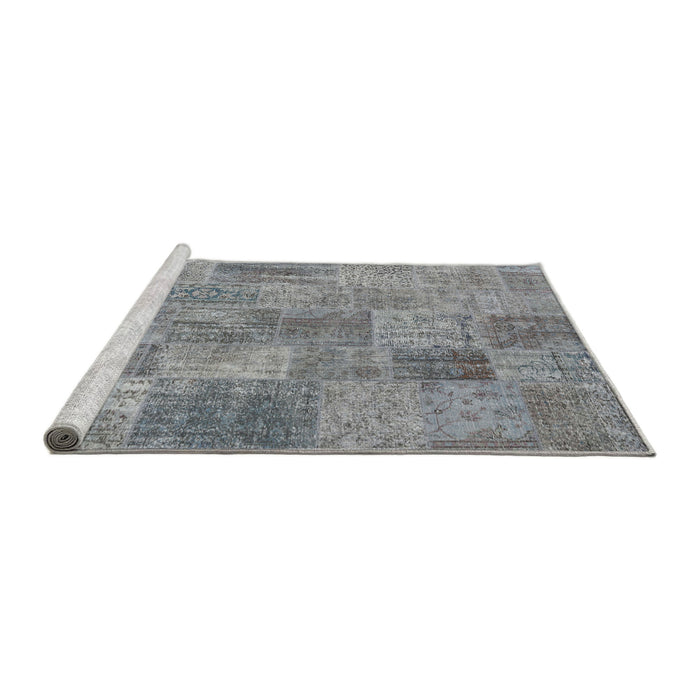 Sideview of Machine Washable Traditional Dark Gray Rug, wshtr3456